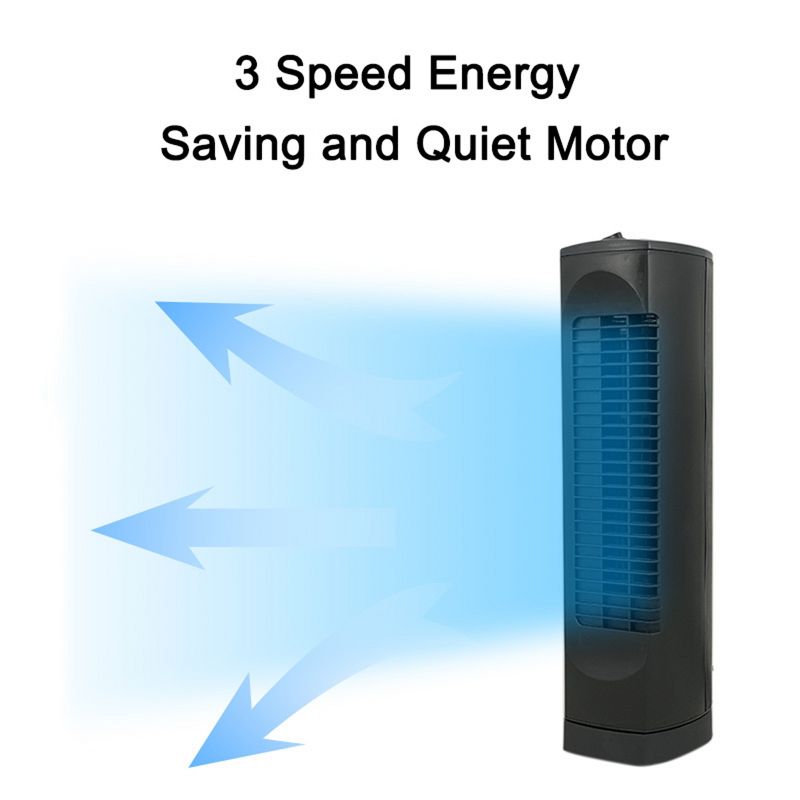 Optimus 17 in. Desktop Ultra Slim Oscillating Tower Fan-Black