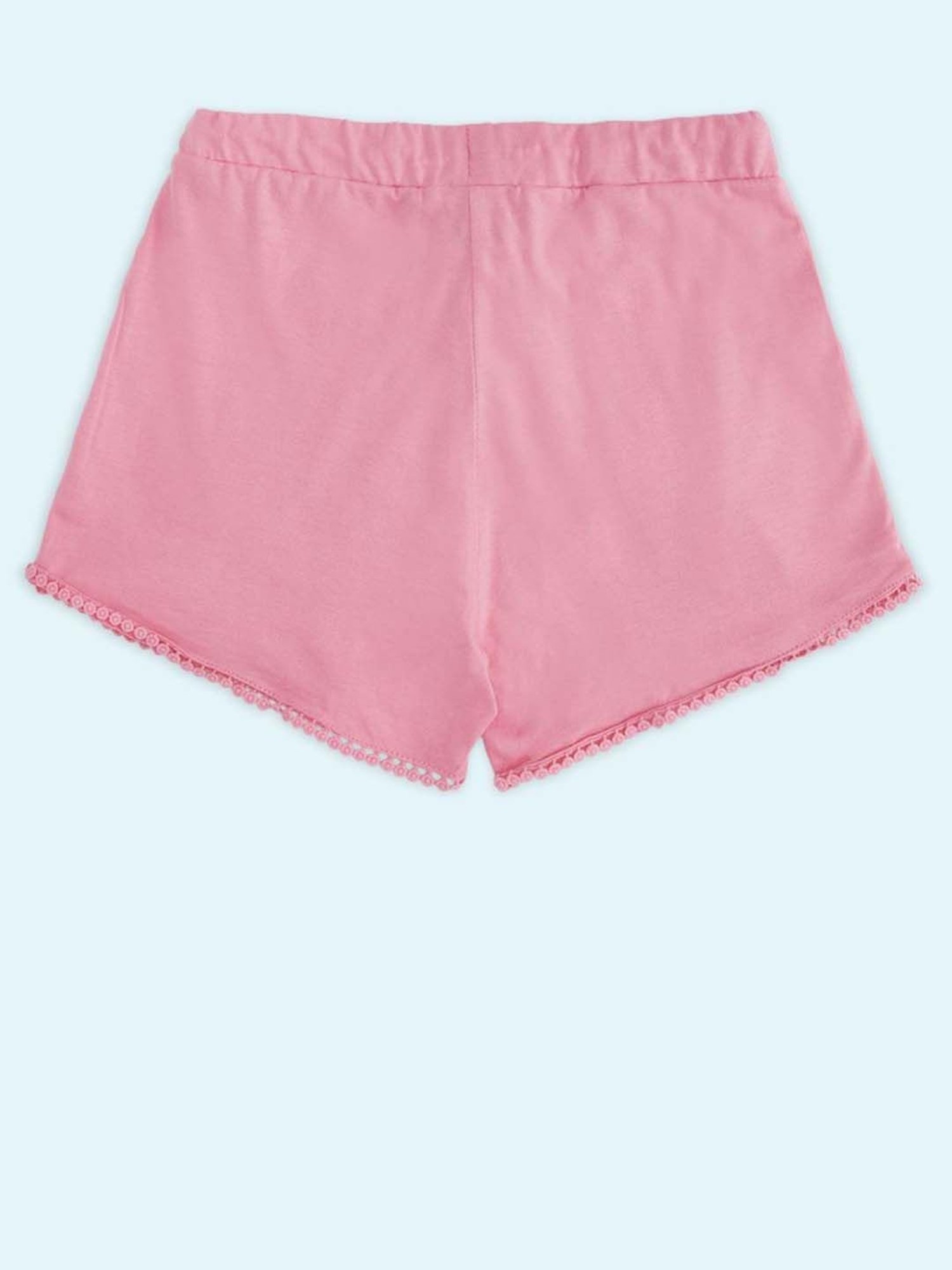 Pantaloons Junior Kids Pink Cotton Regular Fit Shorts
