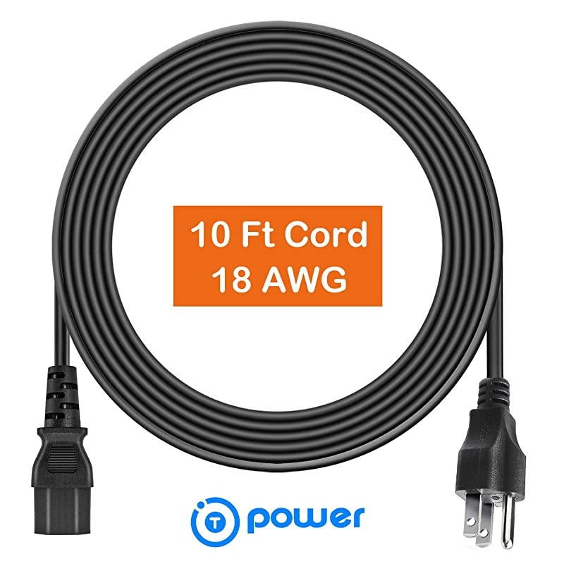 UL Listed 10FT Extra Long 3 Prong AC Power Cord Compatible with ION iPA76C iPA76A iPA76S IPA23 Block Rocker Block Party Live Job Rocker PathfinderExplorer Bluetooth Portable Speaker System