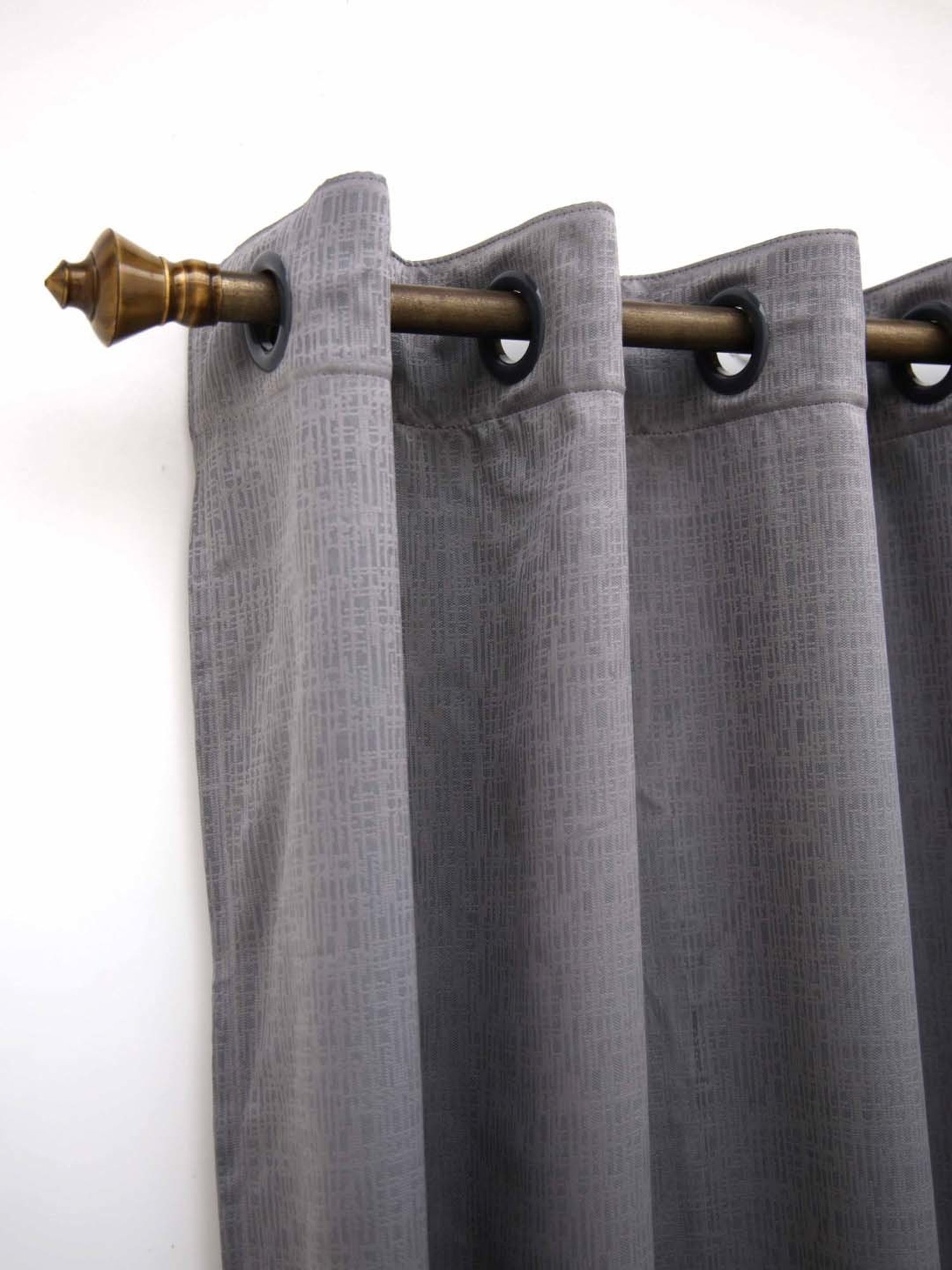 Ariana Richard Grey Polyester 9 ft. Long Door Curtain - Single Piece