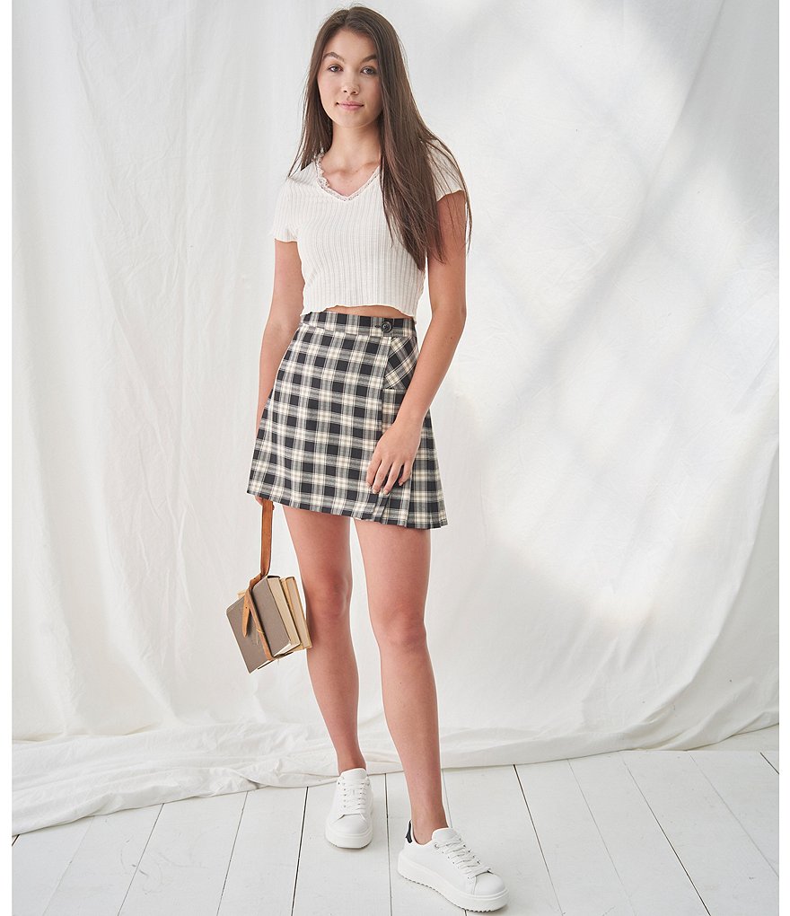 Jolt Plaid Wrap Skirt