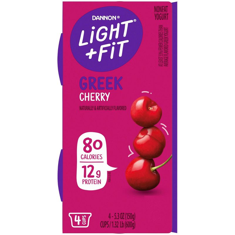 Dannon Light and Fit Cherry Flavored Greek Yogurt - 4ct/5.3oz