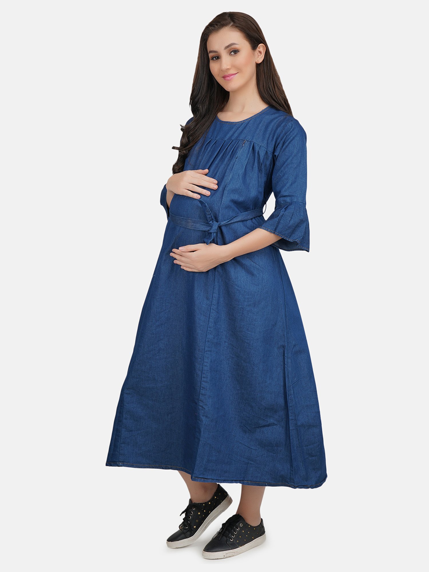 KOI SLEEPWEAR Blue Maternity Dress
