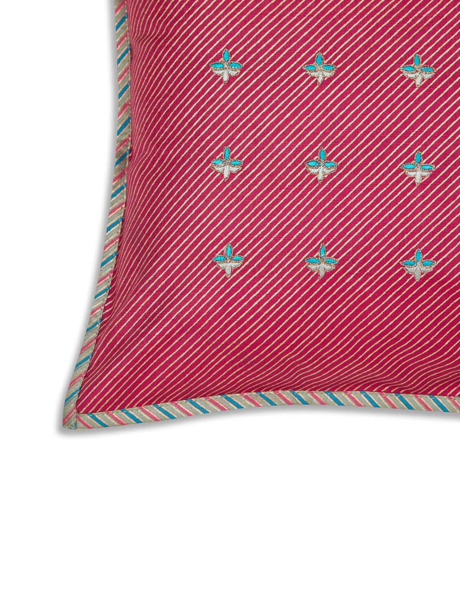 Fabindia Haveli Pink Viscose Cushion Cover