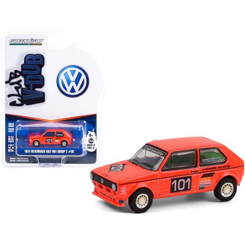 1975 Volkswagen Golf Mk1 Group 2 #101 Winner Hockenheimring German GP (1975) "Club Vee V-Dub" 1/64 Diecast Model by Greenlight