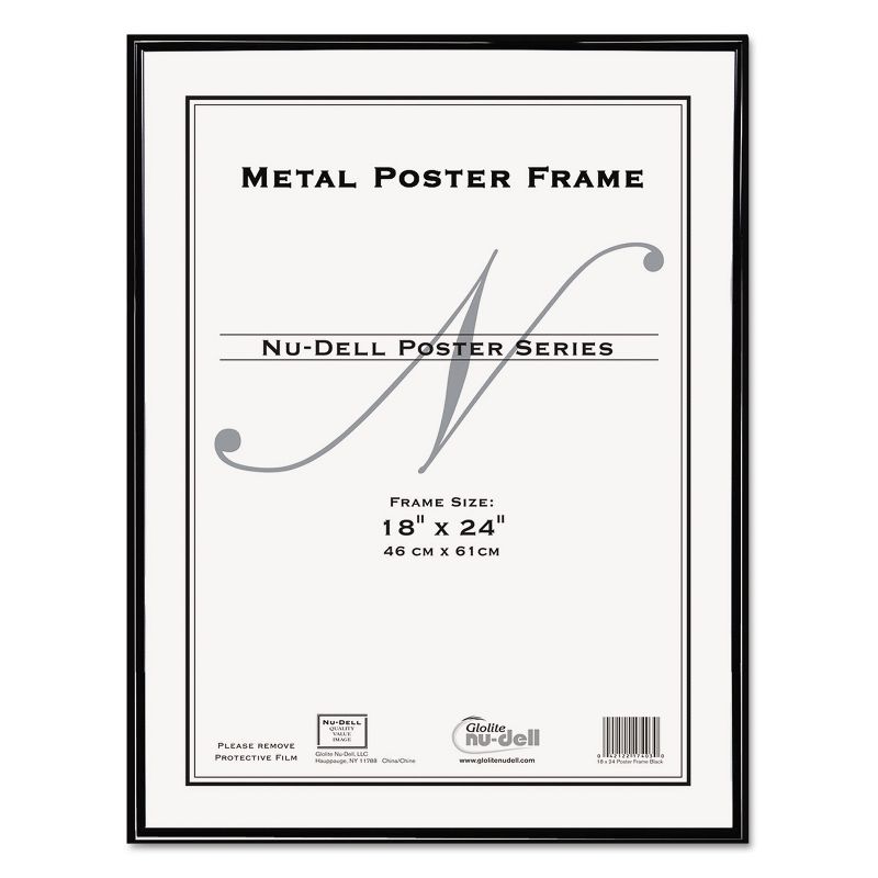 Nudell Metal Poster Frame Plastic Face 18 x 24 Black 31222