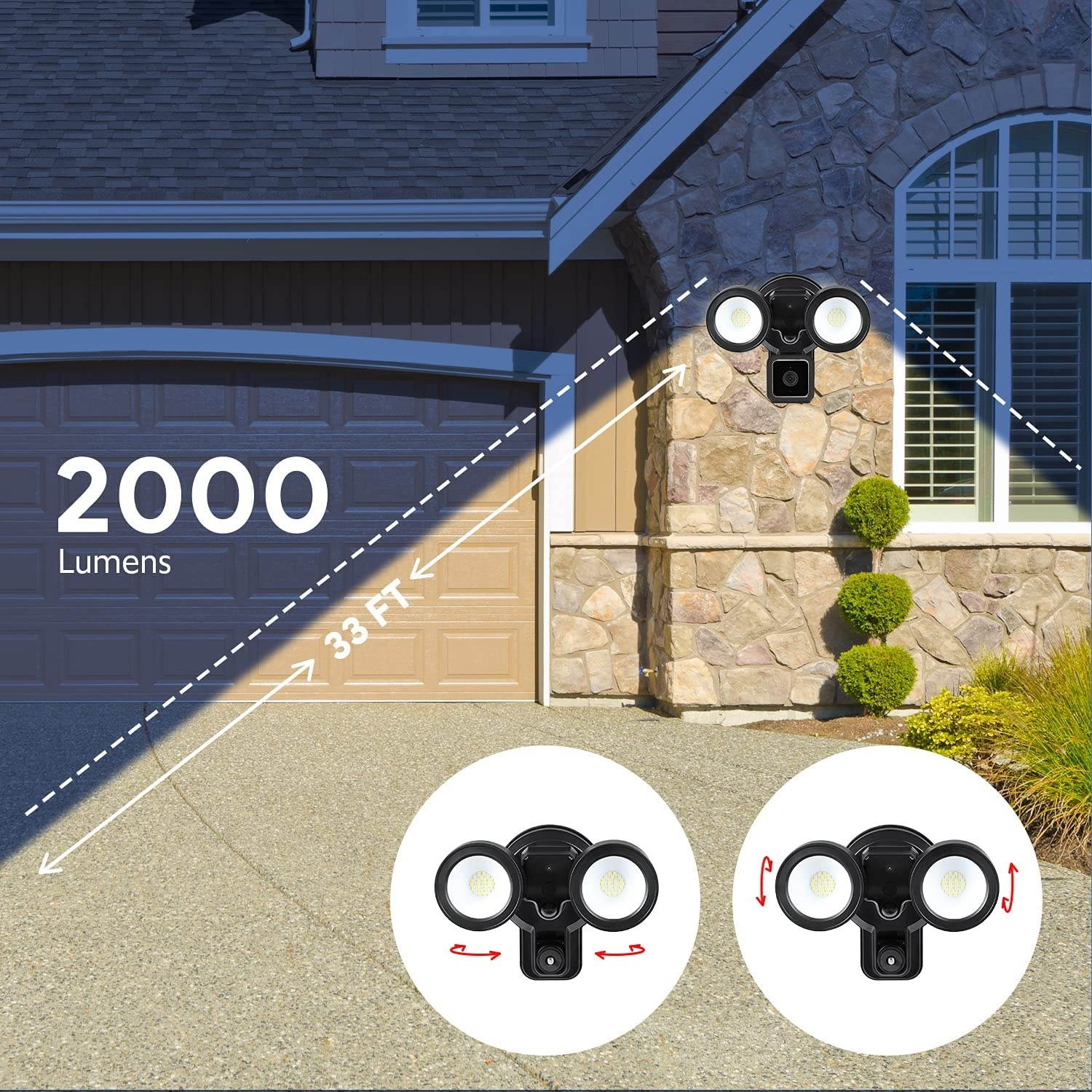 Wasserstein 3-in-1 Floodlight, Charger and Mount Compatible with Wyze Cam V3 & Wyze Cam V2 (Black) (Camera NOT Included)