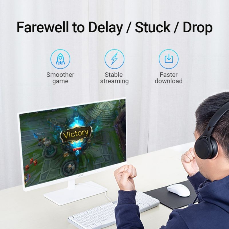 Vention IDDR0-10 Cat.6 Network Connector RJ45 Modular Plug Gold-plated Contacts PC Material Cat.6 UTP 10 Pieces