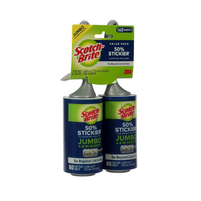 Scotch- Brite Extra Large Lint Rollers - 2pk, 80 Sheets