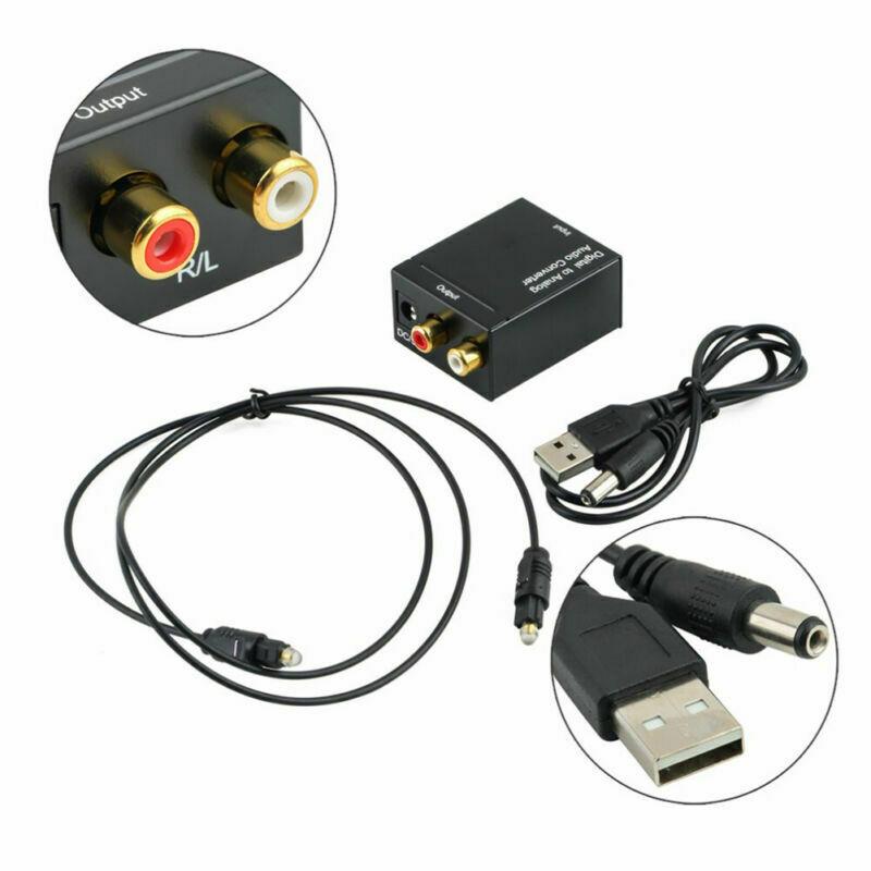 3.5mm Digital to Analog Audio Converter Adapter W/ Fiber Cable RCA Out optical