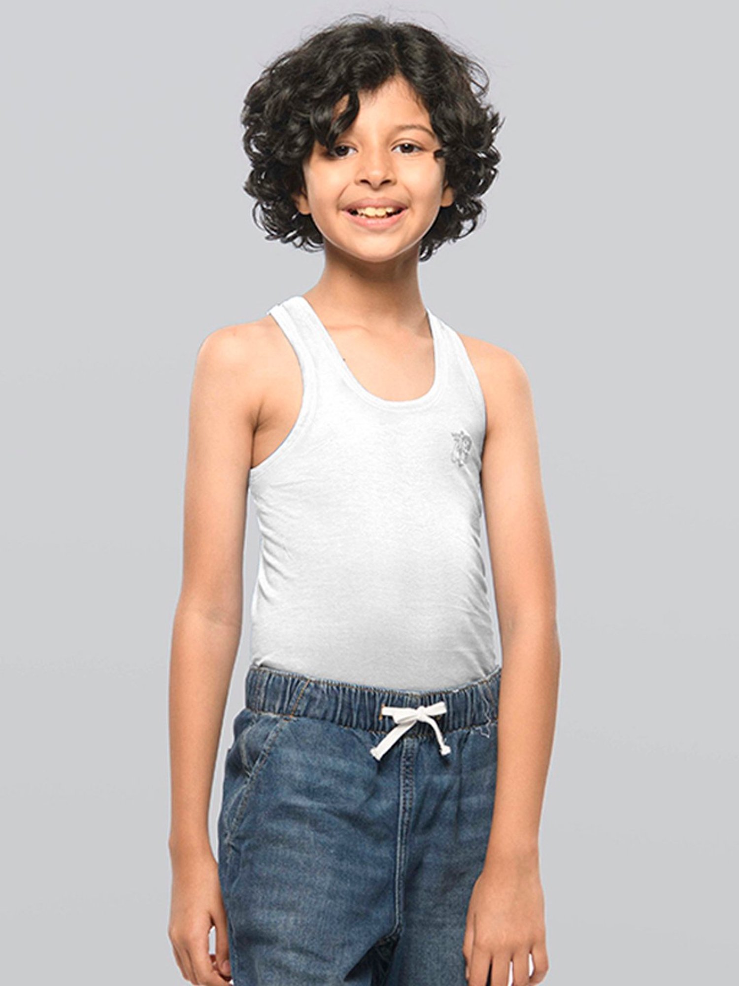 Lux Venus Boys White Solid Vest (Pack Of 8)