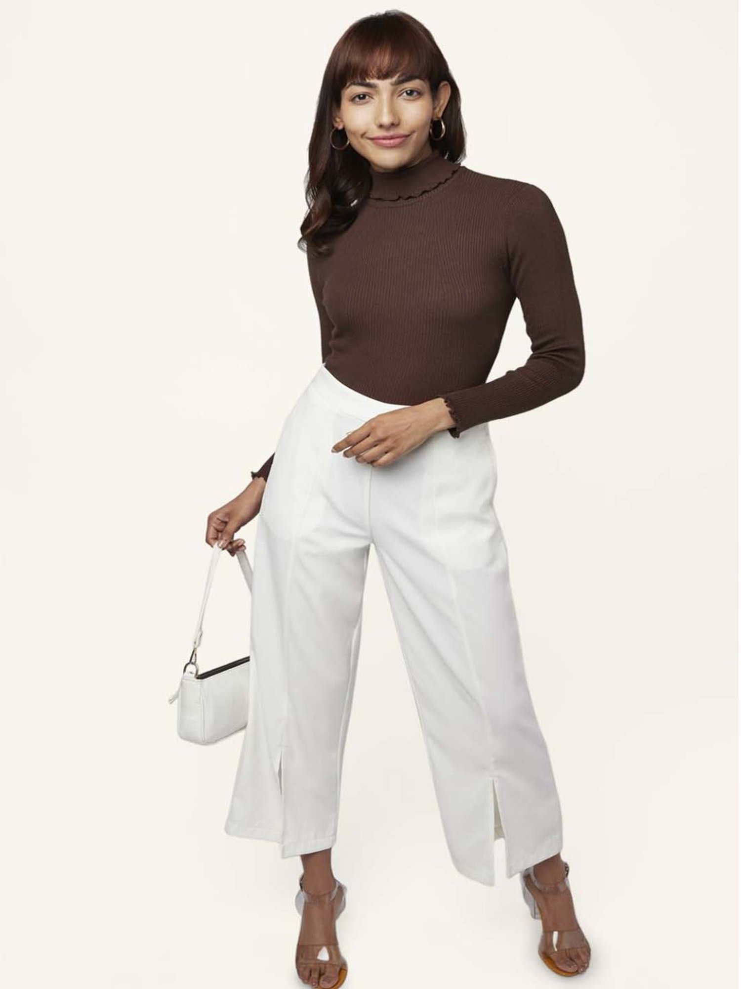 Honey by Pantaloons Brown Slim Fit Sweater