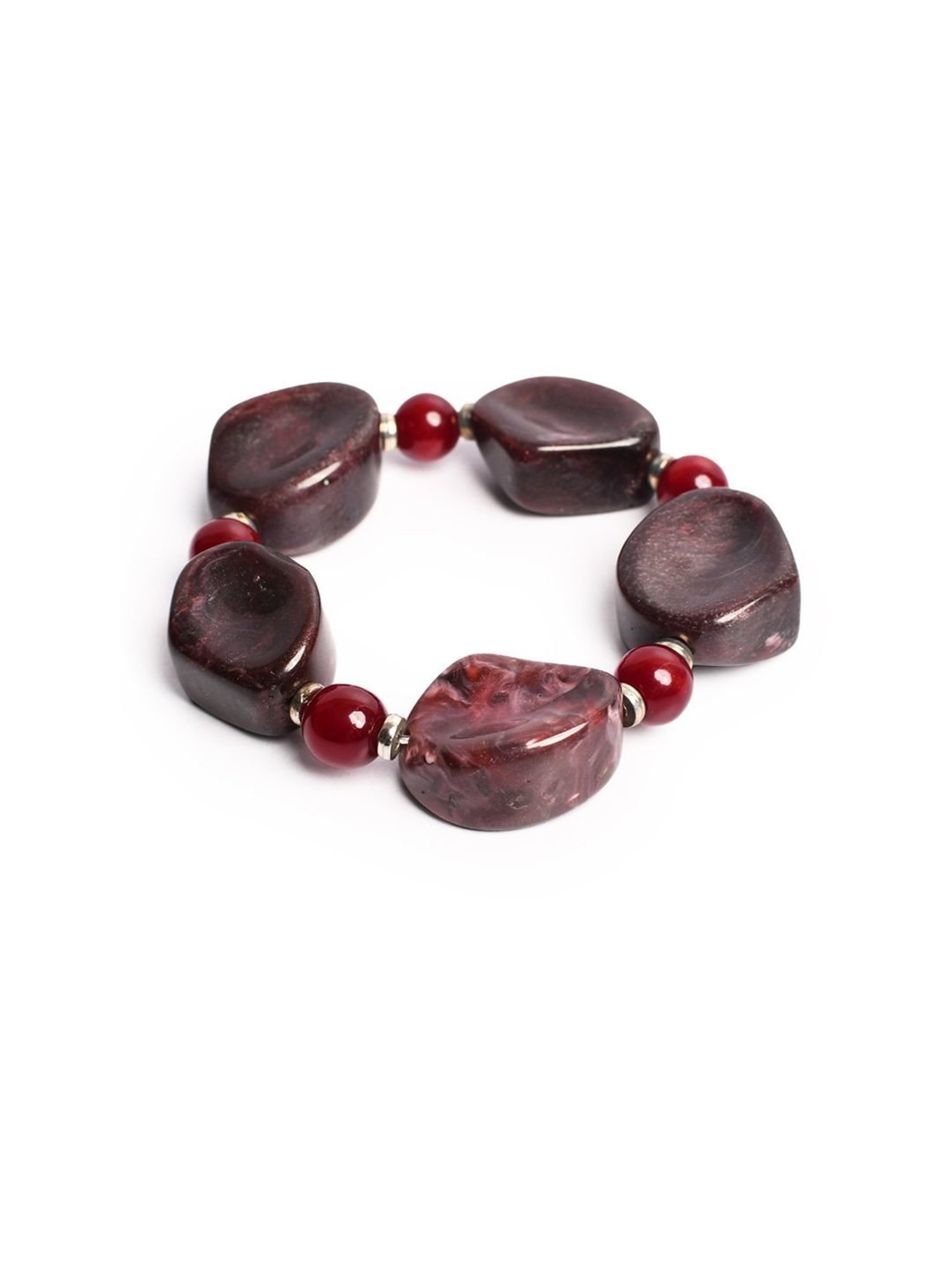 IMLI STREET Metallic Artificial Stone Stretchable Bracelet for Women