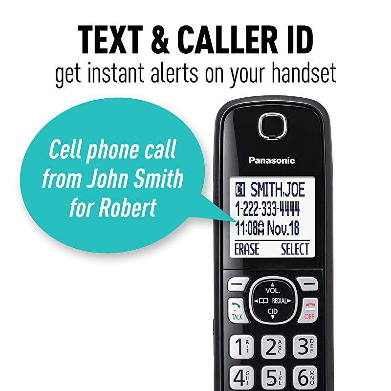 Link2Cell Bluetooth Cordless Phone System with Voice Assistant Call Blocking and Answering Machine DECT 60 Expandable Cordless System 3 Handsets KXTGF573S Silver