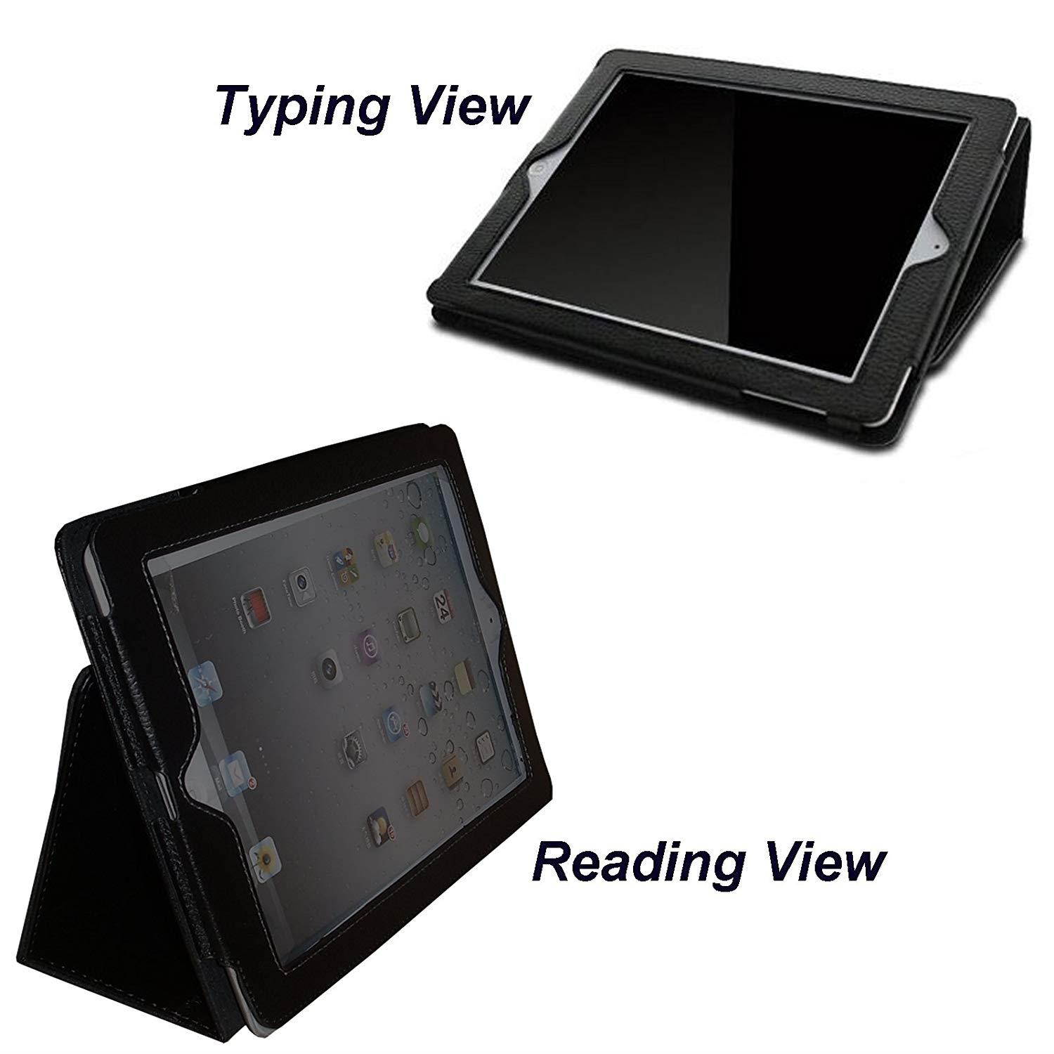 JYtrend iPad 2 / iPad 3 / iPad 4 Case - Folio Stand Magnetic Smart Cover for Apple iPad 2/3/4 with Auto Wake / Sleep (Black)