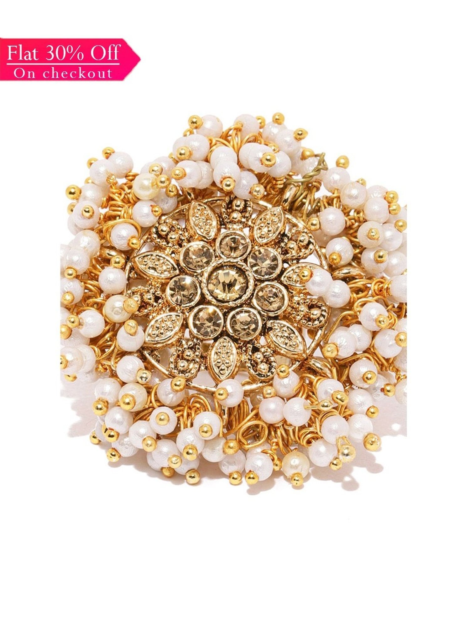 Accessorize London Women's Jewel Embellished Rings Set Of Three White