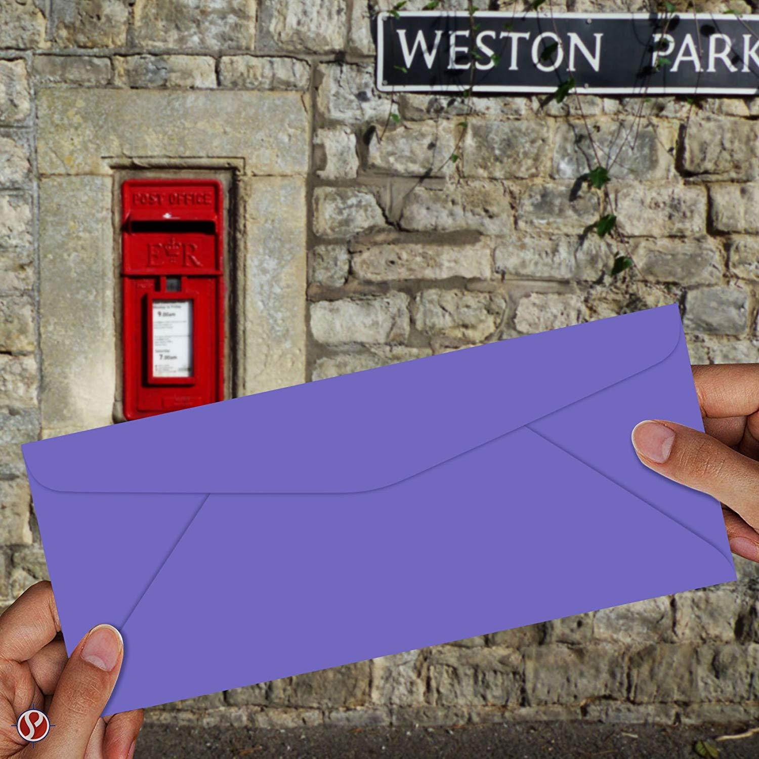 #10 Business Color Mailing Envelopes | 4 1/8 X 9 .5 inches | 24lb Bond Bright Color Paper (90 gsm) | 50 Envelopes Per Pack | Venus Violet