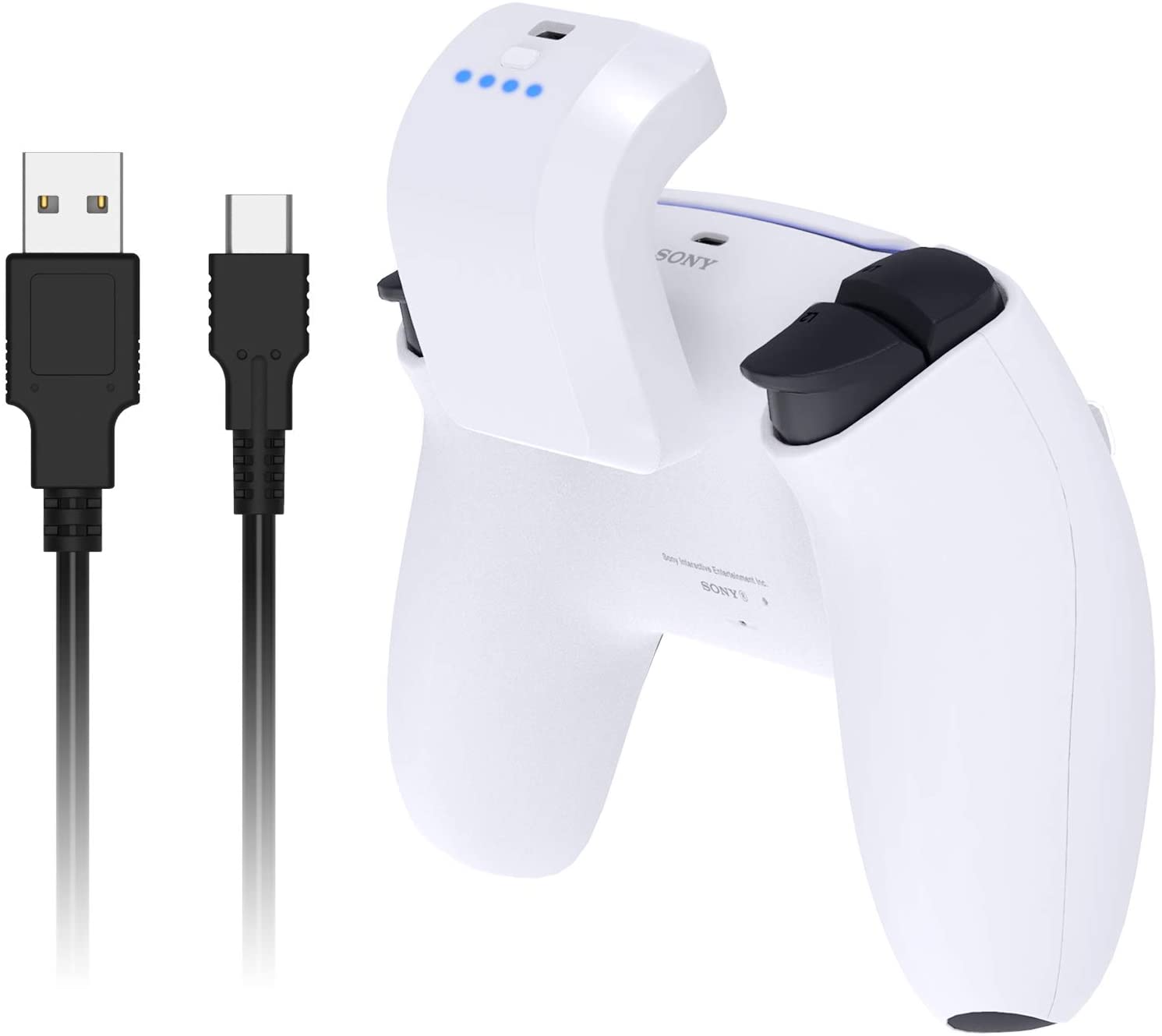 PS5 Dualsense Battery Pack, 1500mAh Wireless Charge Power Bank Rechargeable Backup Type C Battery Kit with Power Indicator Light for Sony Playstation 5 Controller DualSense