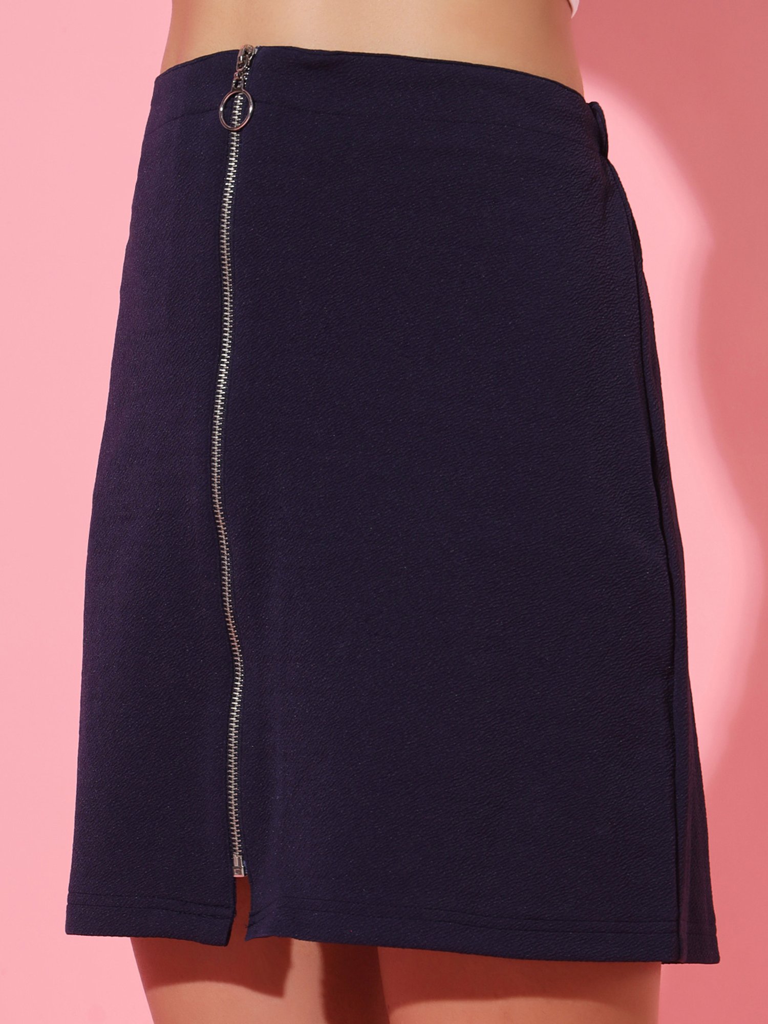 Trend Arrest Navy Solid Skirt