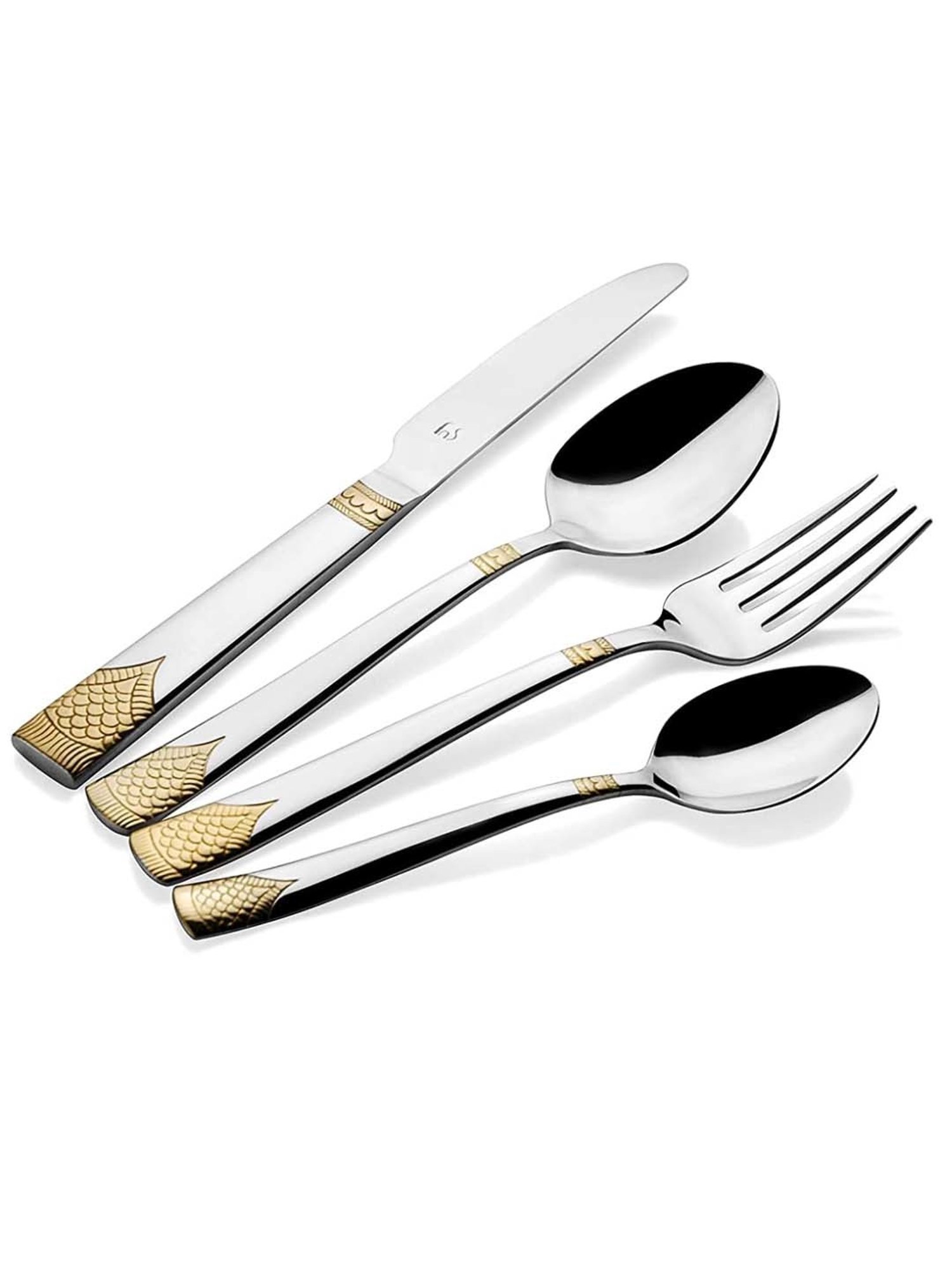 FnS August Gold & Silver Stainless Steel Cutlery - Set of 25