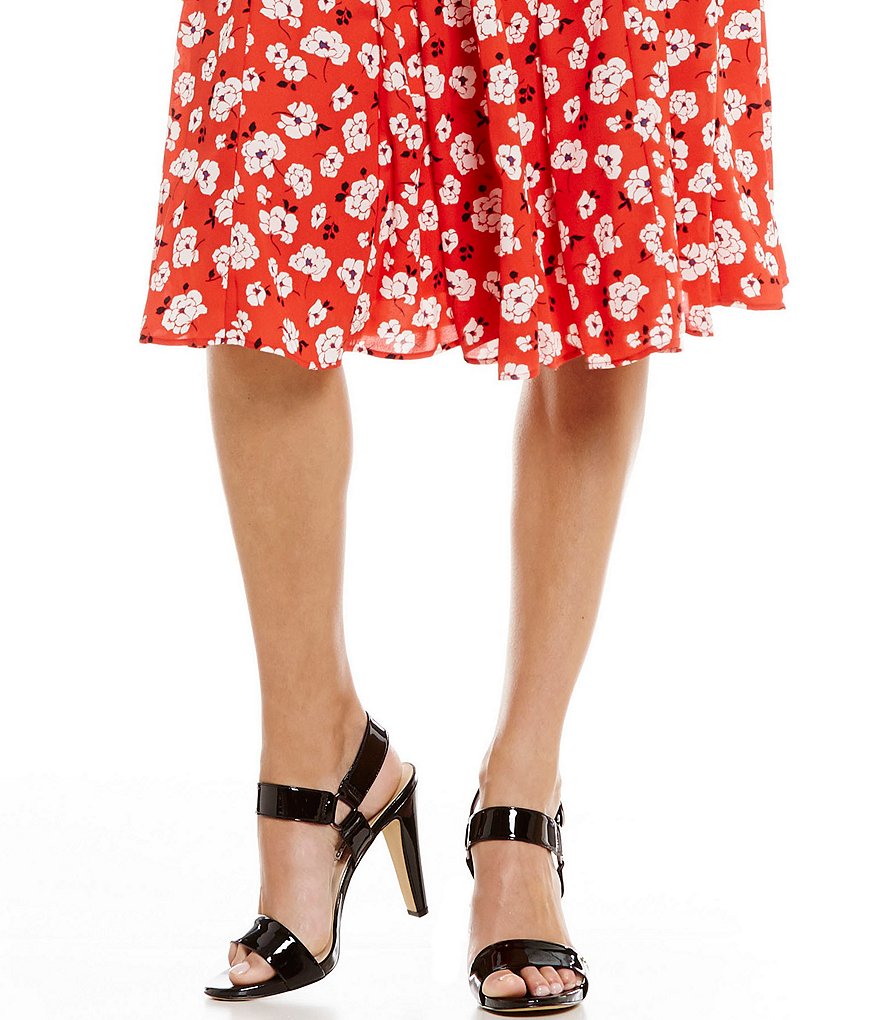 KARL LAGERFELD PARIS Cieone Ankle Strap Patent Leather Dress Sandals