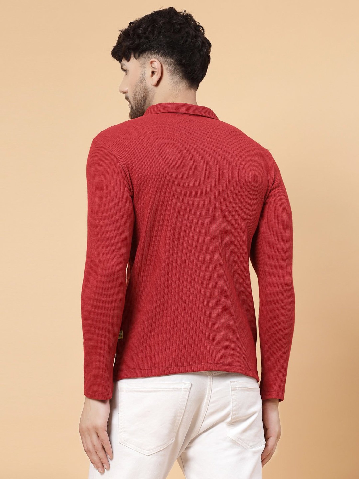 Rigo Maroon Regular Fit Printed Polo T-Shirt