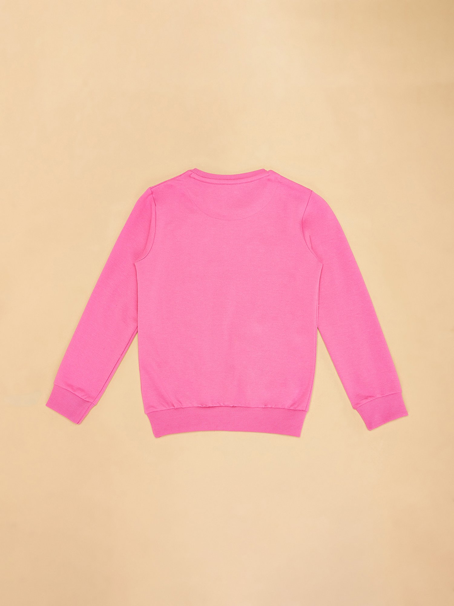 YU by Pantaloons Kids Pink Printed Full Sleeves Sweatshirt