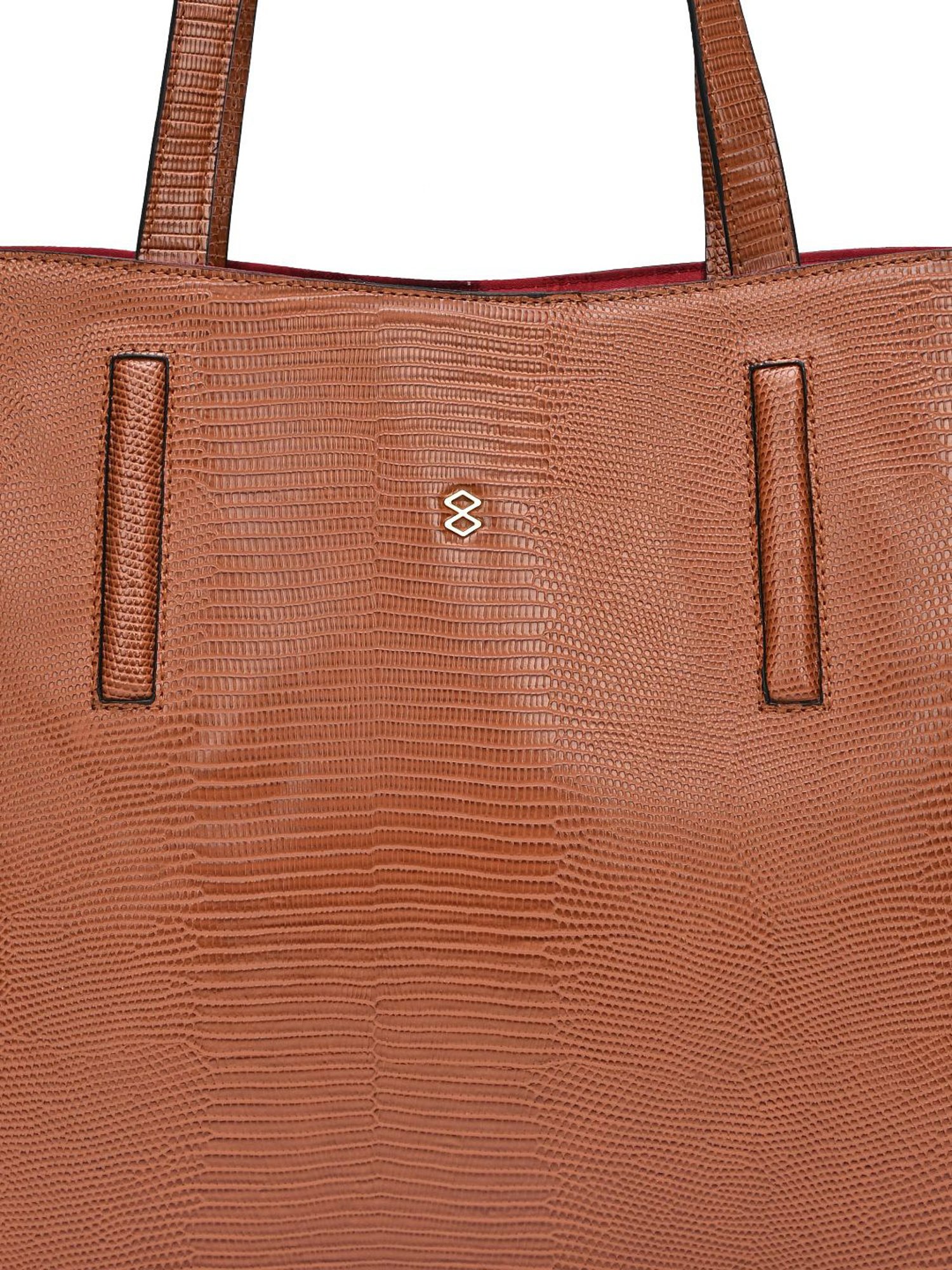 Horra Brown Textured Tote Handbag