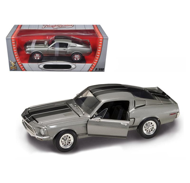 1968 Shelby GT 500KR Silver 1/18 Diecast Model Car by Road Signature