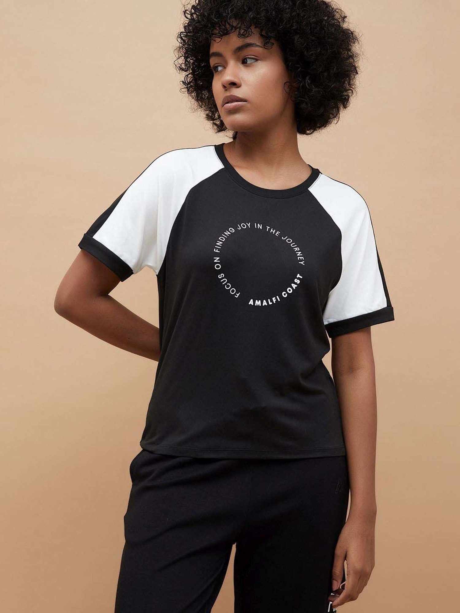 KAPPA Black Printed Sports T-Shirt