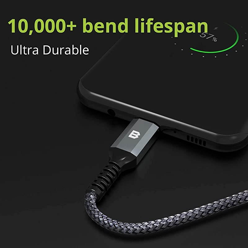 USB C Fast Charging Cable(3A), USB C to USB A Charger (10ft/2 Pack), Nylon Braided Fast Charging Cord for Samsung Galaxy S20 S10 S9 S8 Note 20 10 9, Pixel, LG V30 G6 (Red)