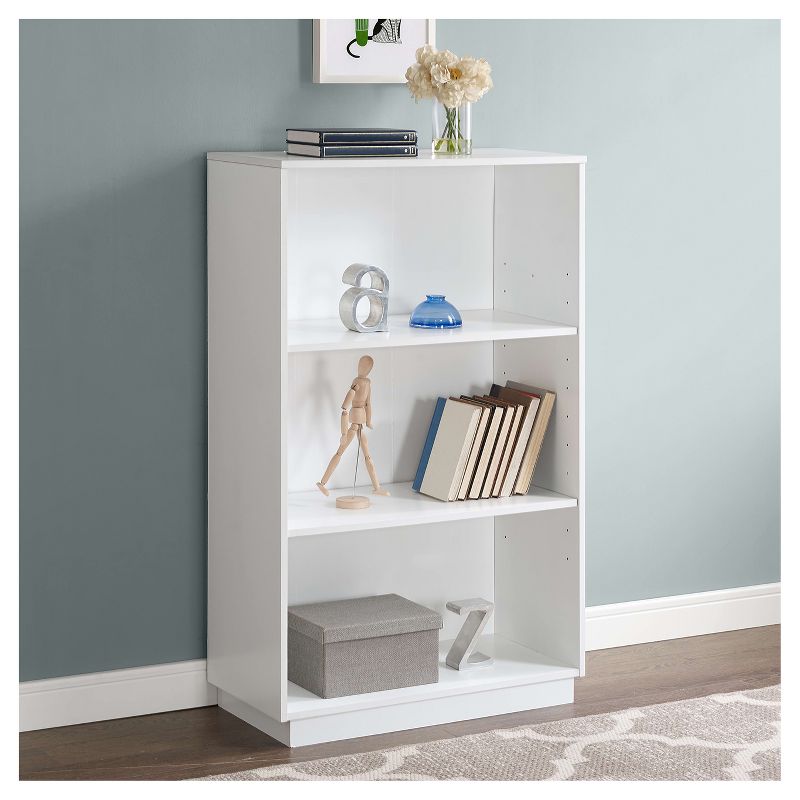 48" Trimble 3 Shelf Bookcase - White - Whalen