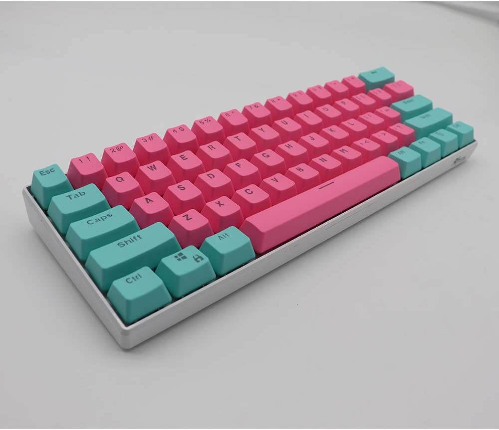 CUUWE 61 PBT Keycaps for 60 Percent Keyboard, Backlit Keycap Set for Mechanical Gaming Keyboard OEM Profile Keycaps with Key Puller for Cherry MX Switches GH60/RK61/GK61/Annie pro 2