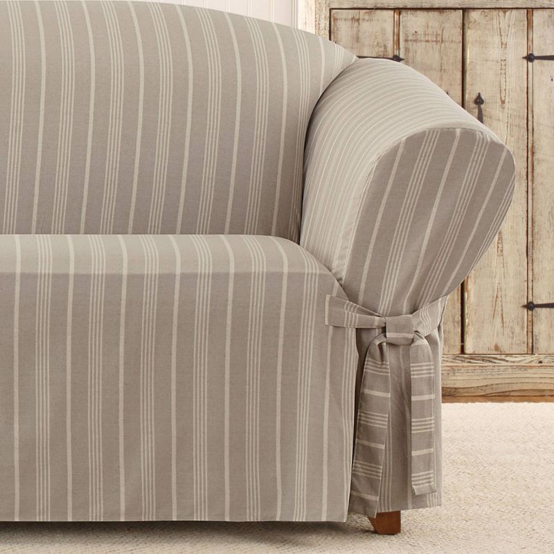 Grain Sack Sofa Slipcover Natural - Sure Fit