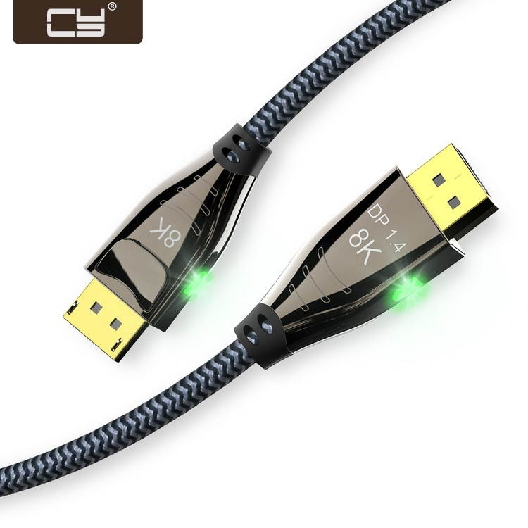 1.0M CY DisplayPort 1.4 8K 60hz Cable Ultra-HD UHD 4K 144hz DP to DP Cable 7680*4320 with LED Light DP-032