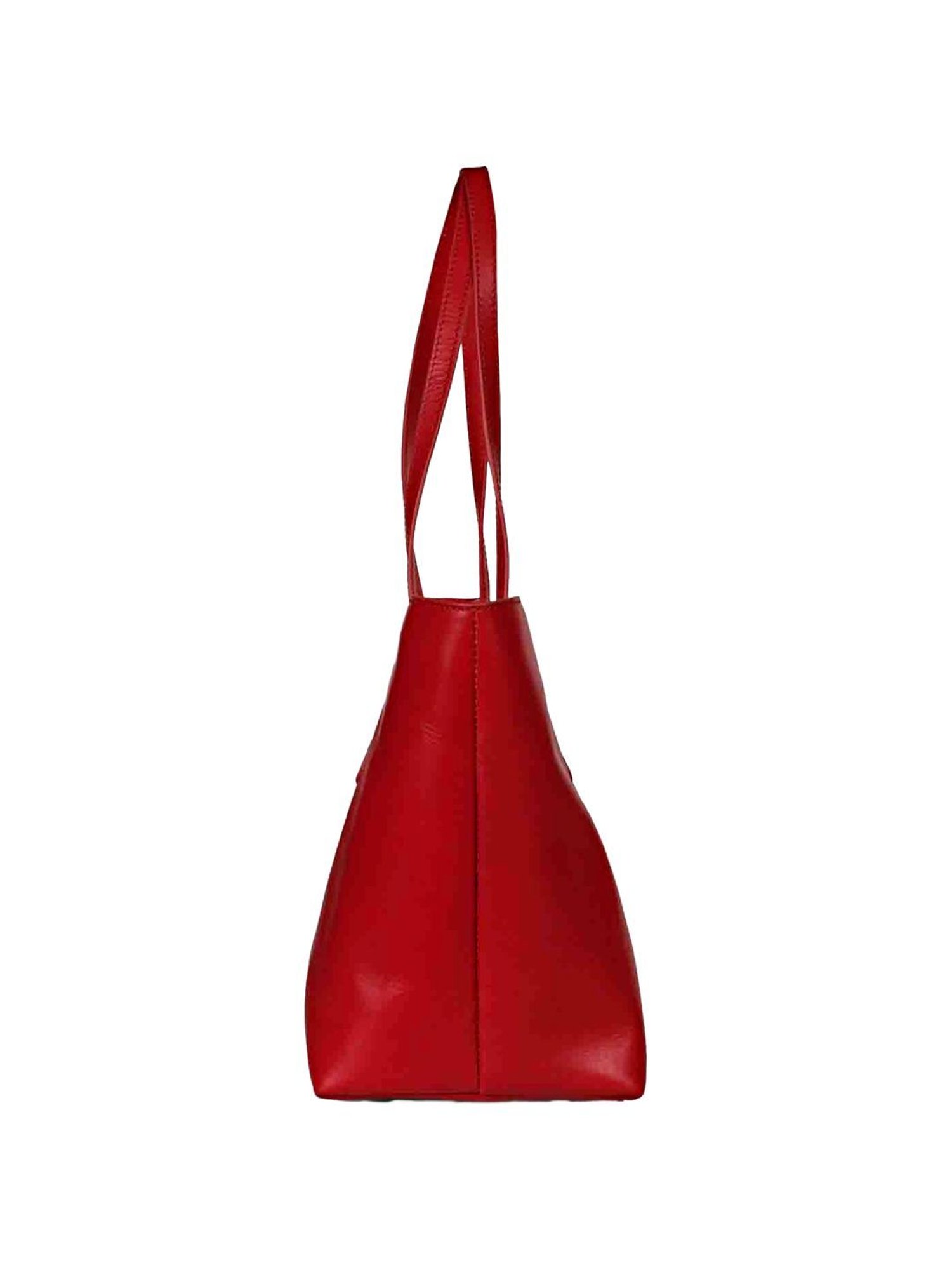 Saint G Red Solid Medium Handbag