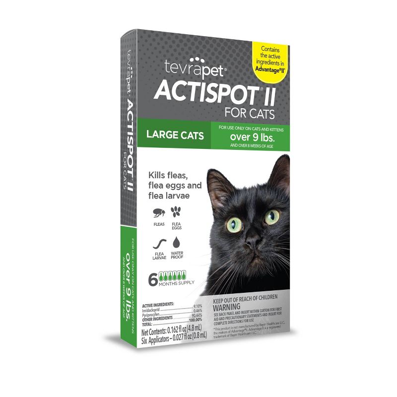 Tevra Pet ActiSpot II Topicals Cat Insect Treatment - Over 9lbs - 6 Doses