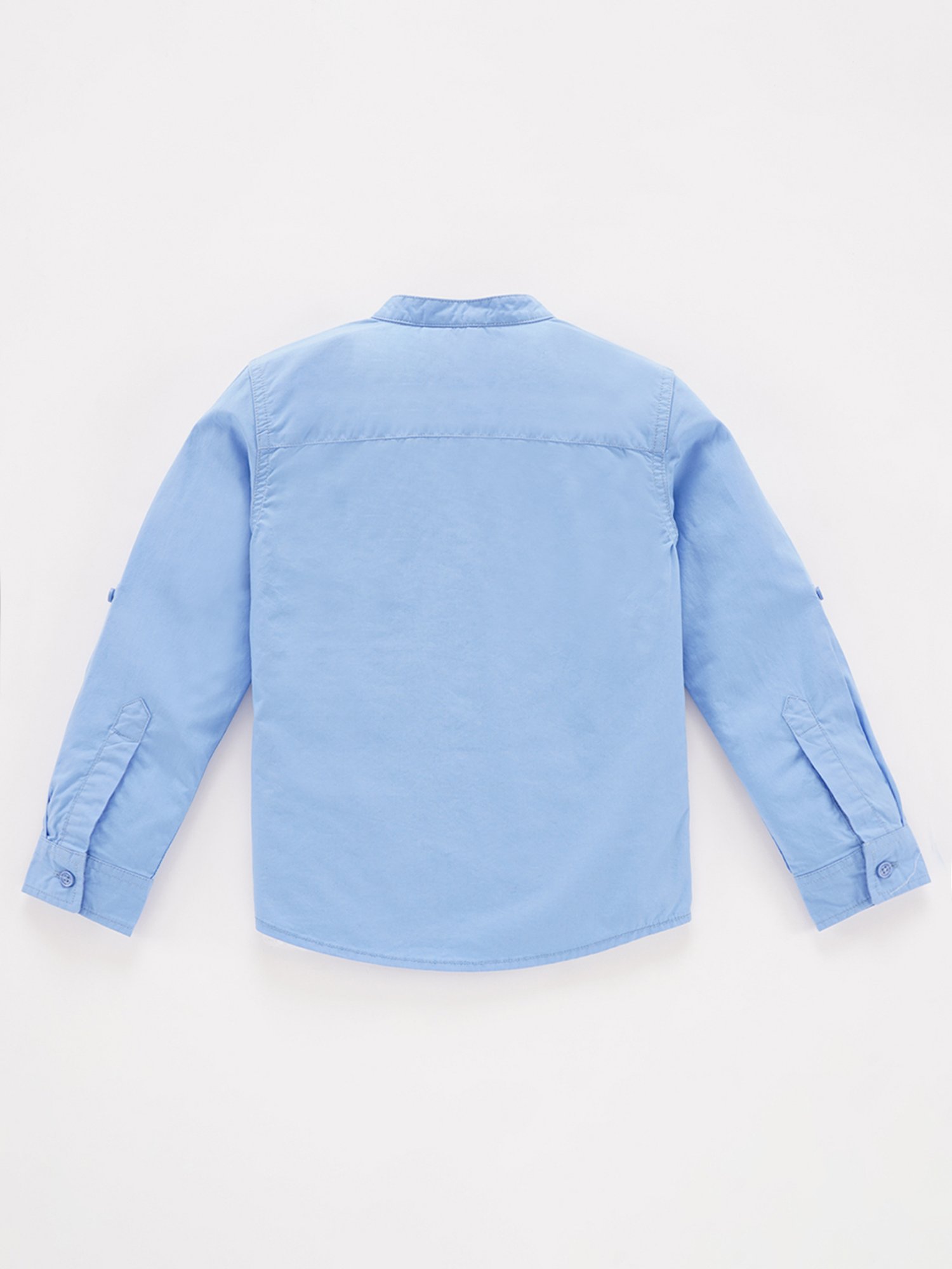 Ed-a-Mamma Boys Sky Blue Striped Full Sleeves Shirt