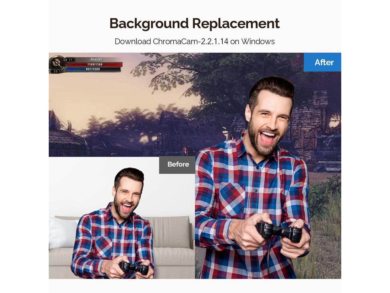 PC Webcam for Streaming HD 1080P, Light Correction & Autofocus USB Computer Web Camera Video Cam for Mac Windows Laptop Conferencing Gaming with Microphone & Ring Light (Tripod Included)