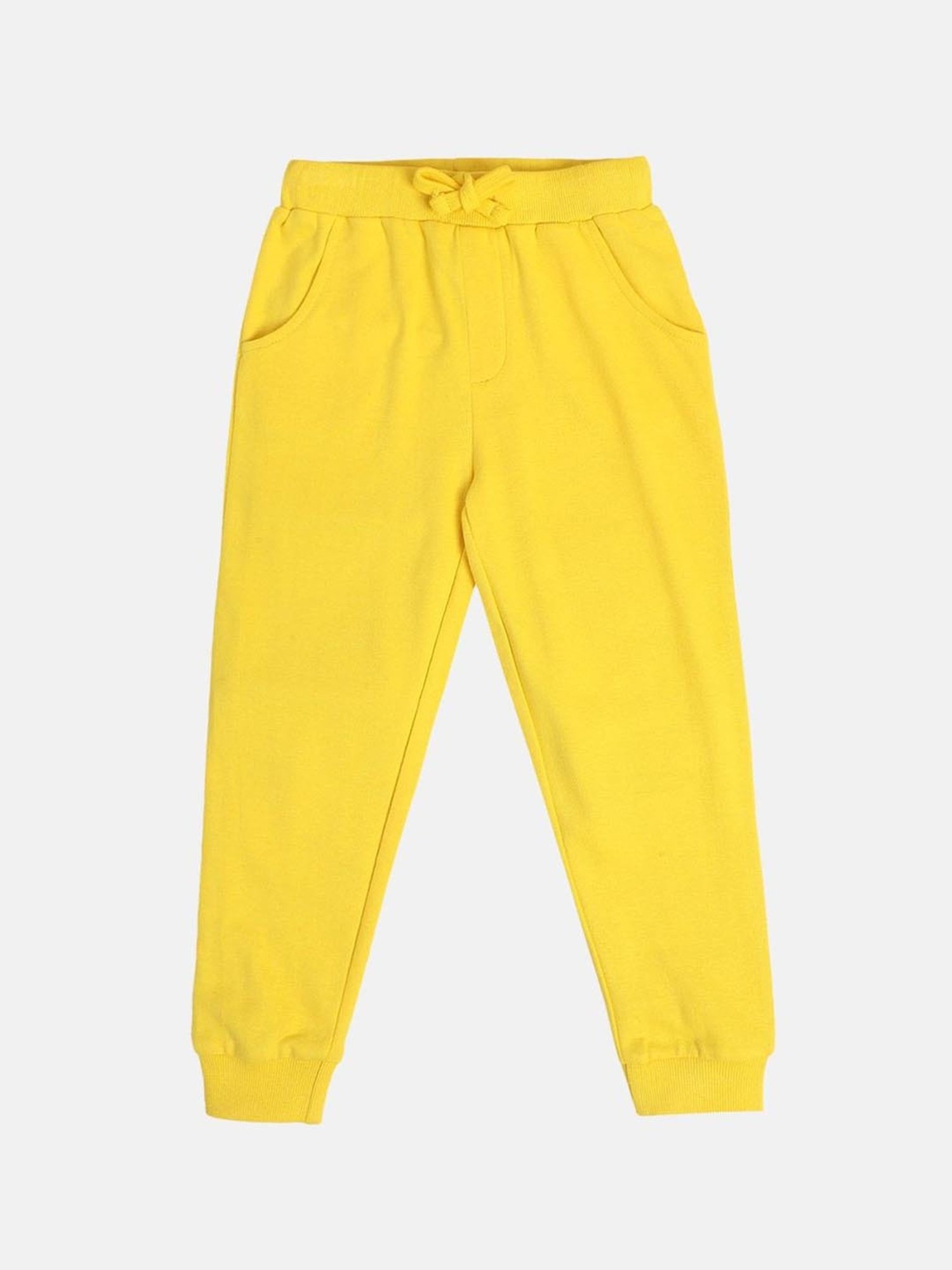 MINIKLUB Boys Yellow Cotton Printed Full Sleeves Jogger