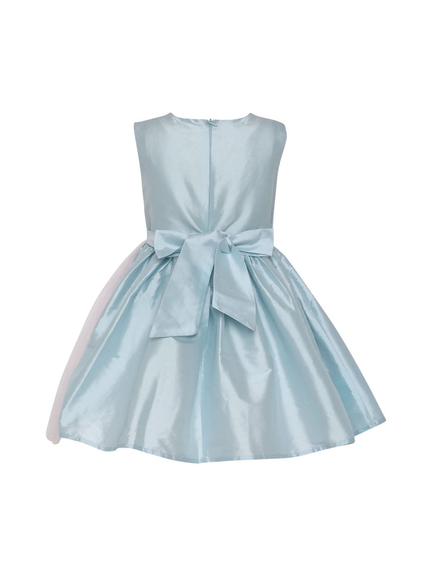 A Little Fable Kids Blue Solid Dress