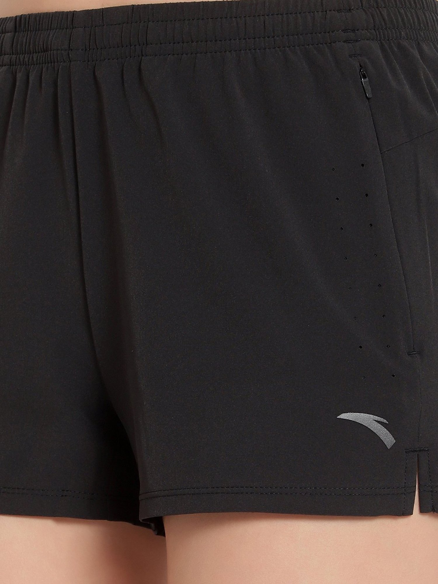Anta Black Mid Rise Shorts