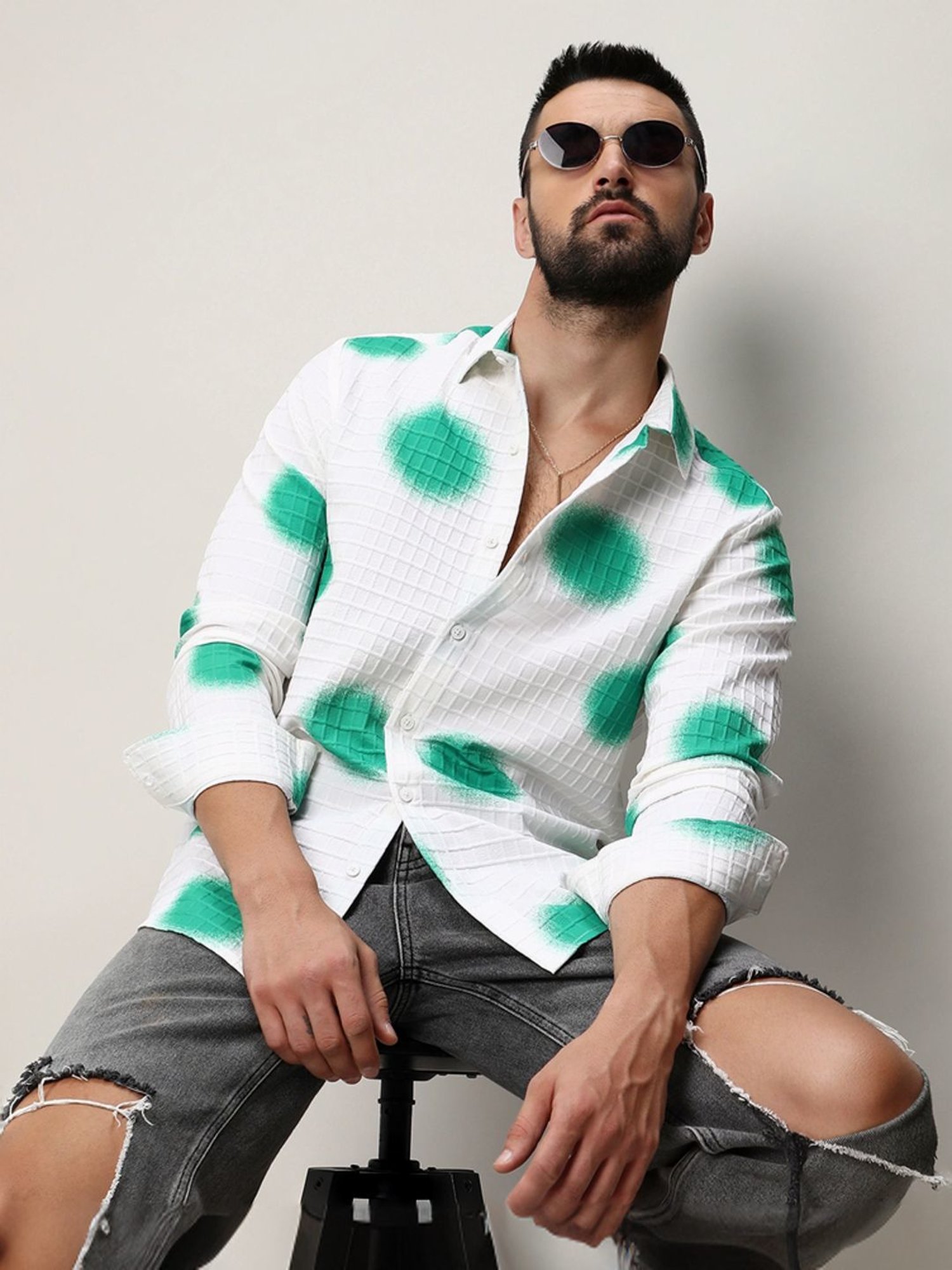 Campus Sutra Multicoloured Regular Fit Printed Shirt