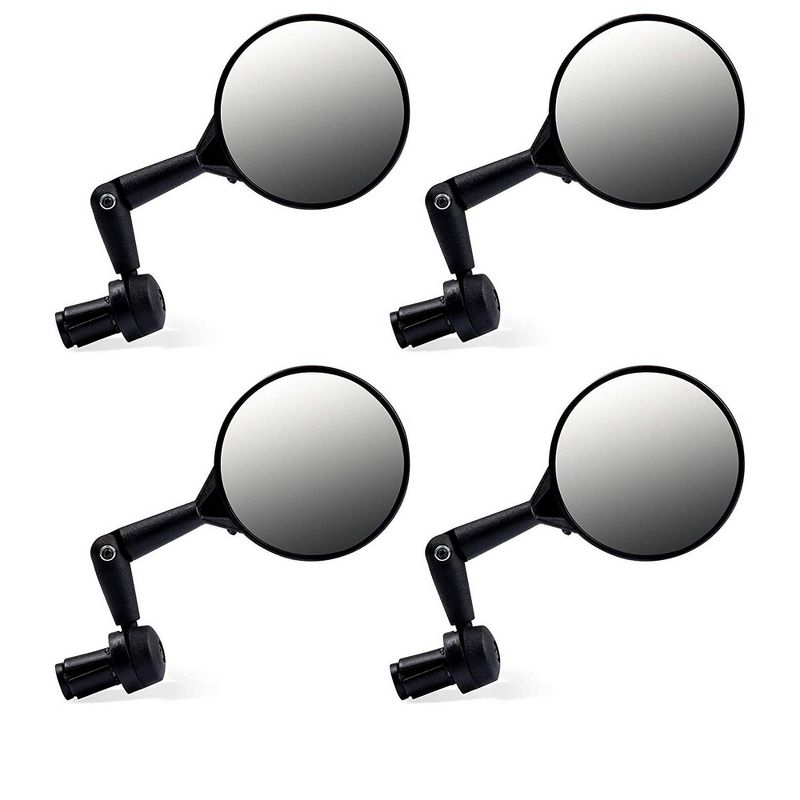 Juvale 4 Pack Bike-eye Mountain Bike Mirrors, 360 Degree Rotate Adjustable Bar End Rear View Bicycle Mirror