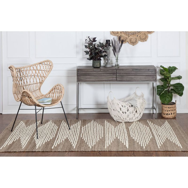 5'x7' Marconi Wool Pattern Rug Natural/Ivory - Anji Mountain