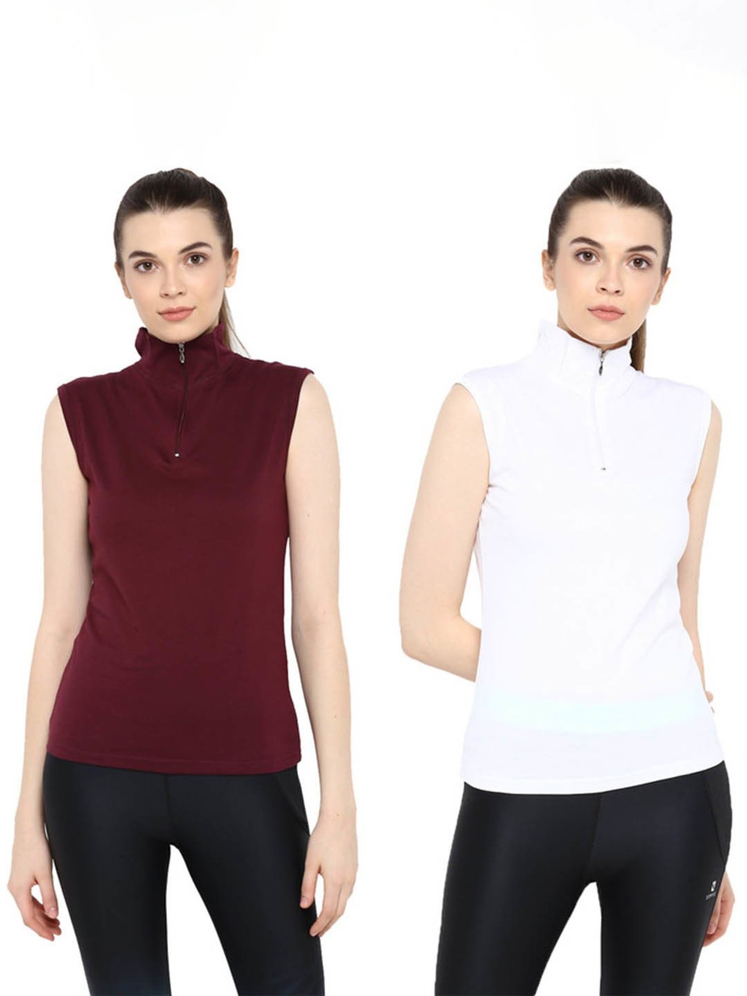 Appulse White & Maroon Cotton T-Shirt - Pack of 2