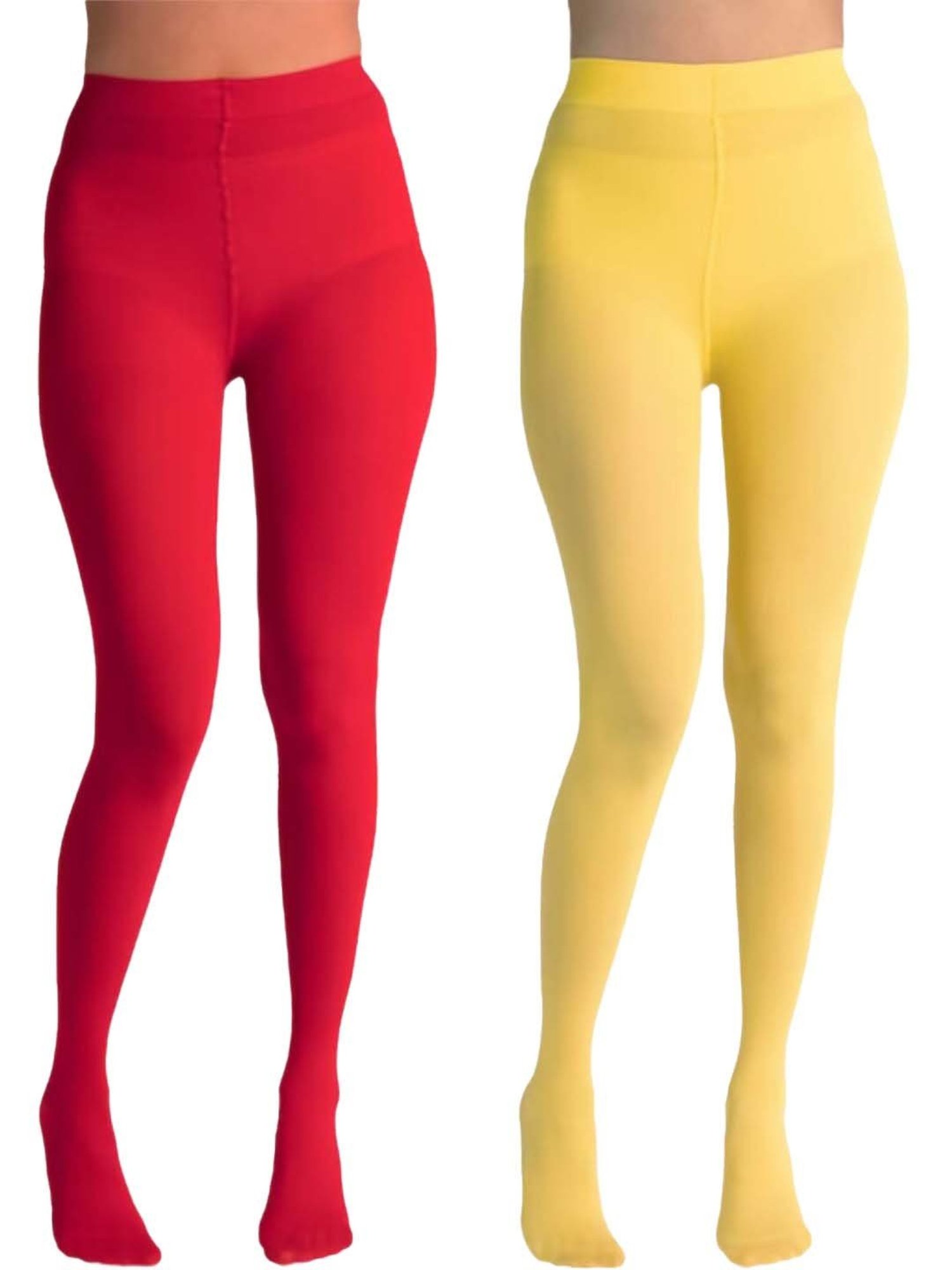 Secrets By ZeroKaata Pink & Yellow Plain Pantyhose Stockings - Pack Of 2