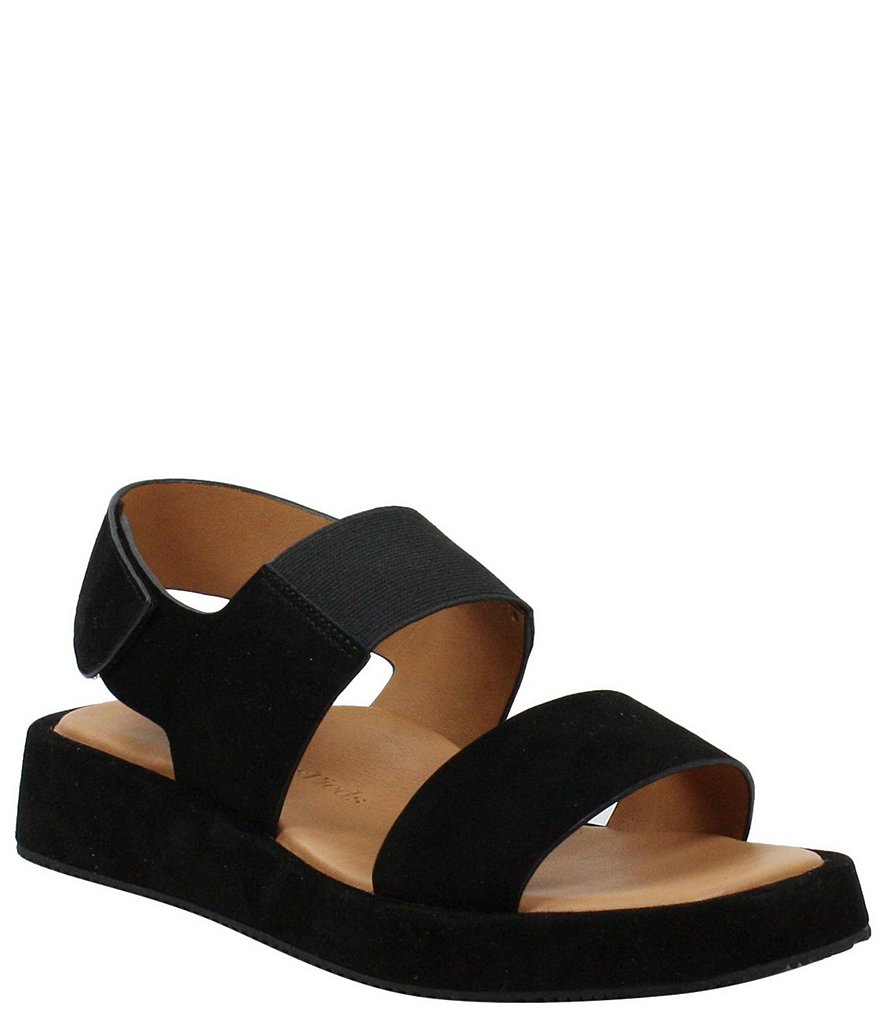 L'Amour Des Pieds Ainsley Suede Platform Wedge Sling Sandals