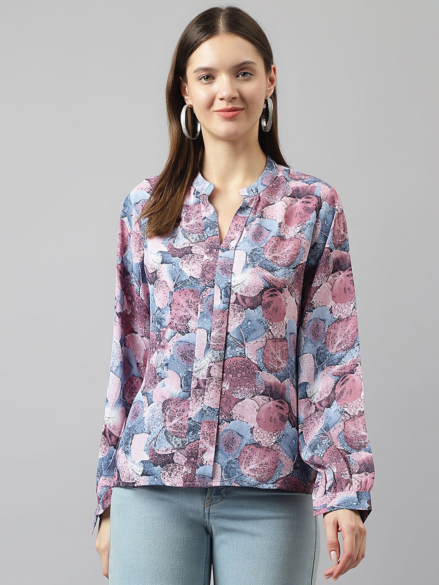 KERI PERRY Purple Printed Top