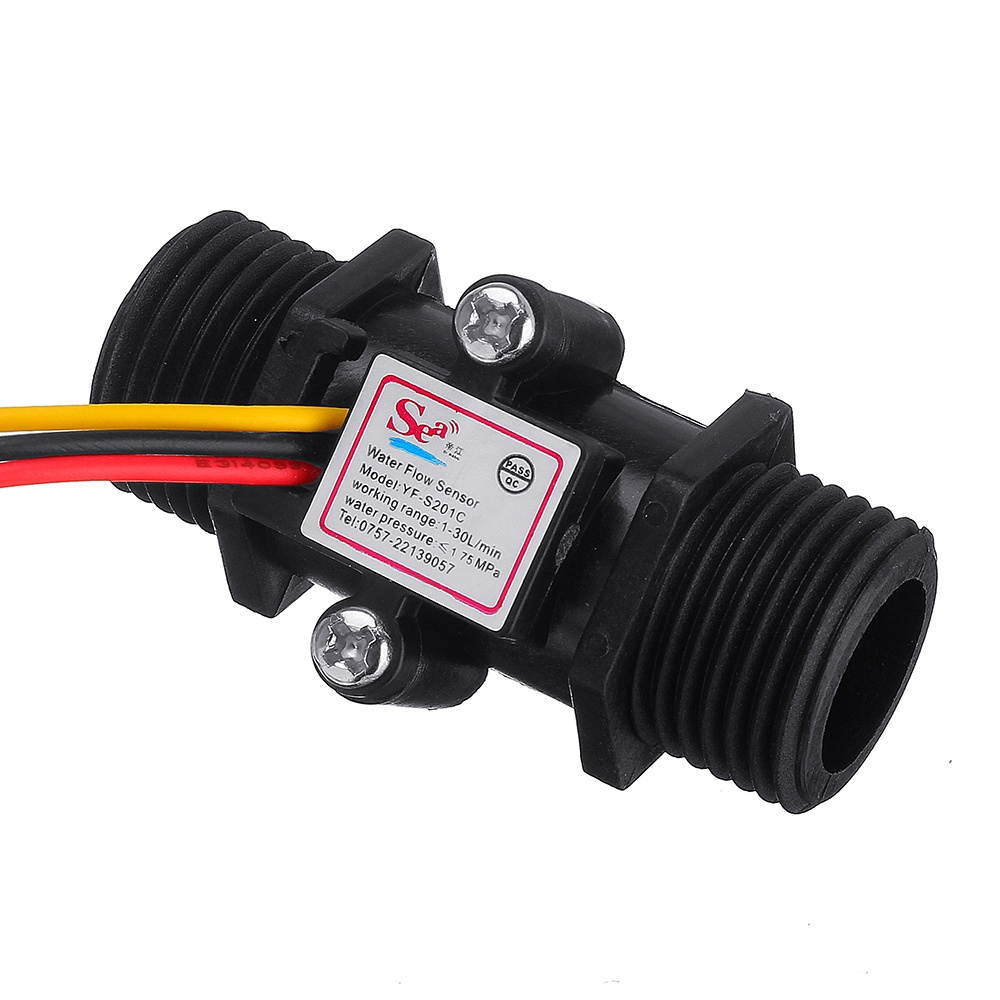 YF-S201C Black Flow Meter Water Flow Sensor Switch Precision Flowmeter Turbine Flowmeter G1/2 DN15